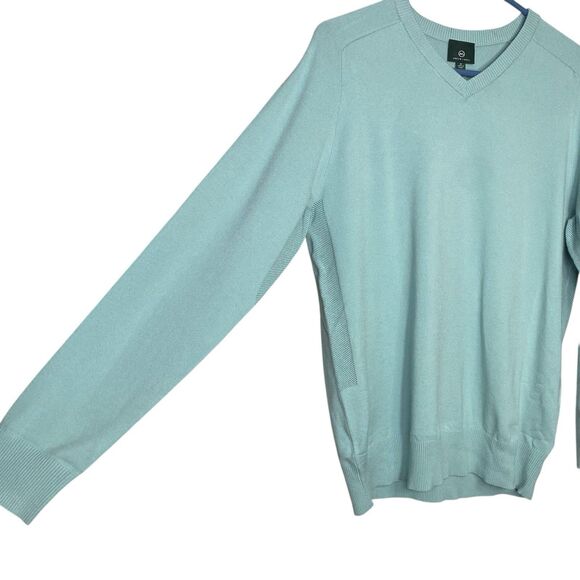 AG Adriano Goldschmied Sweater Mens M Blue V-Neck Vented Golf Preppy Green Label - Picture 7 of 11